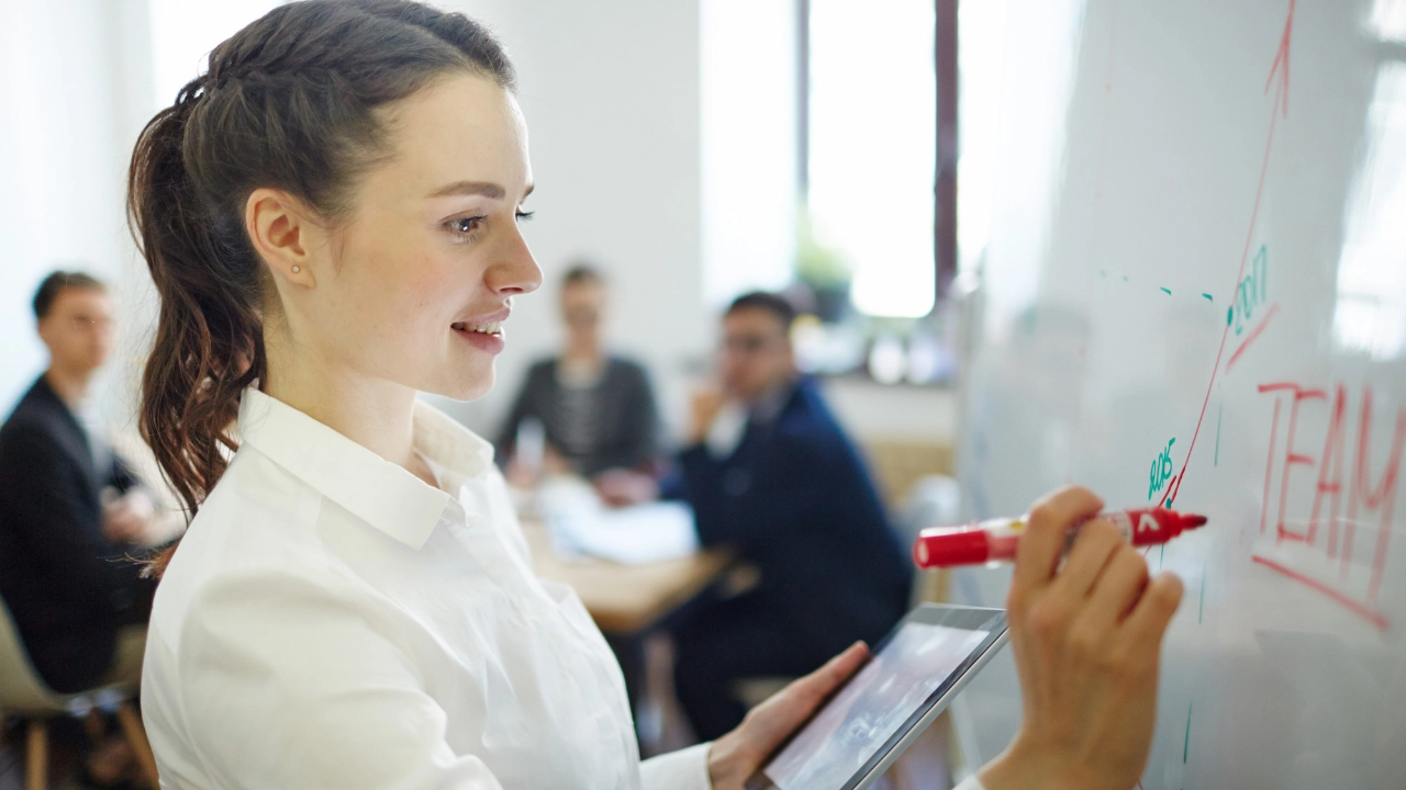 Bildung, Frau, Tafel
