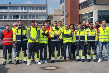 Flamme der Solidarität bei Outokumpu Nirosta