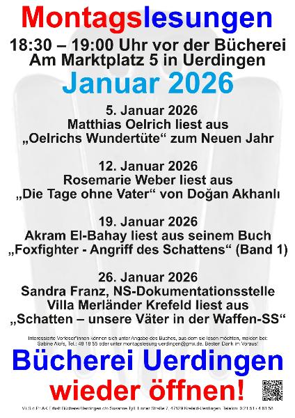Montagslesungen Uerdingen Januar 2026