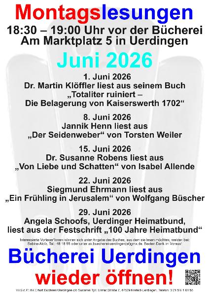 Montagslesungen im Juni 2026