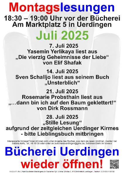 Montagslesungen Juli 2025